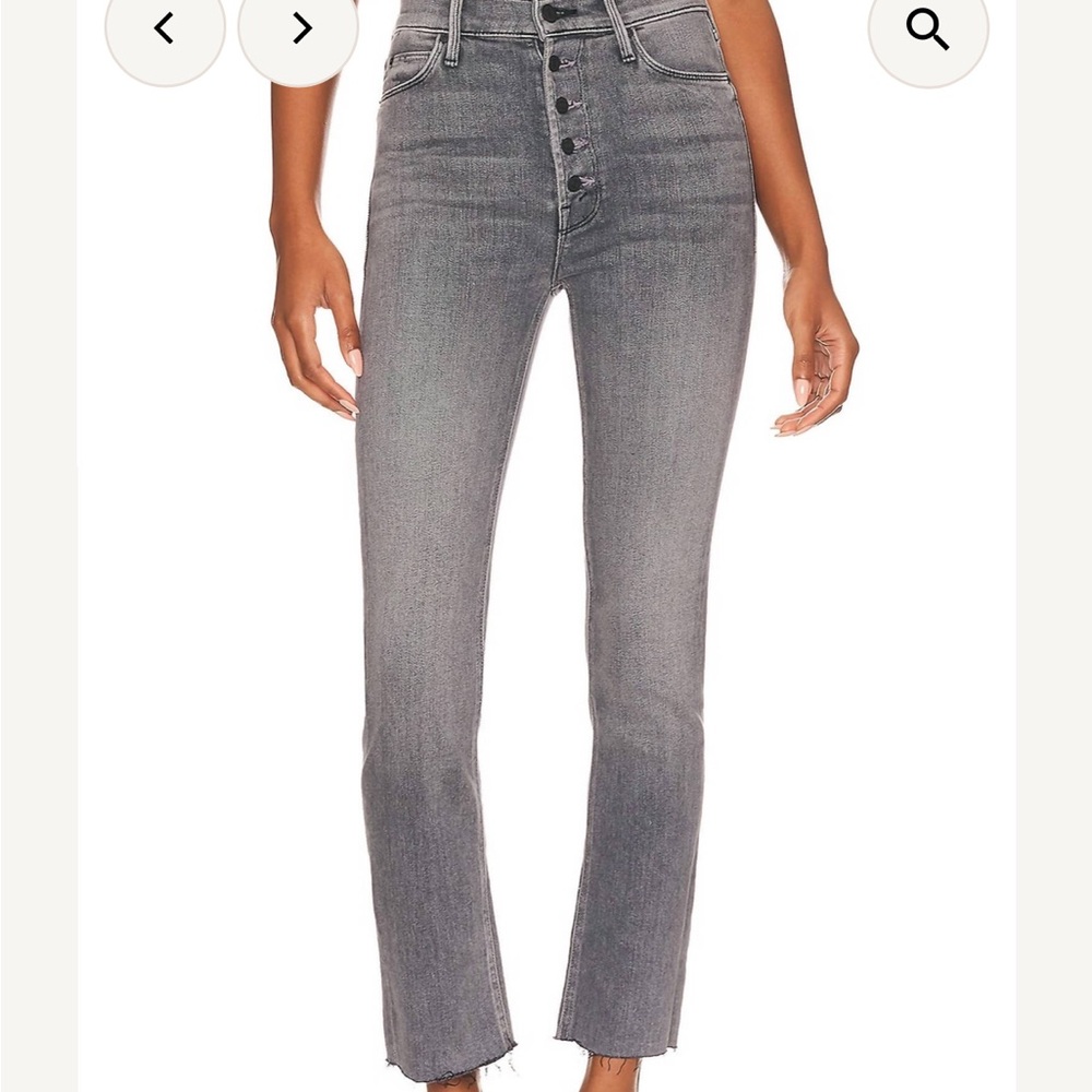 Mother  The Pixie Dazzler ankle  fray gray jeans  size 26